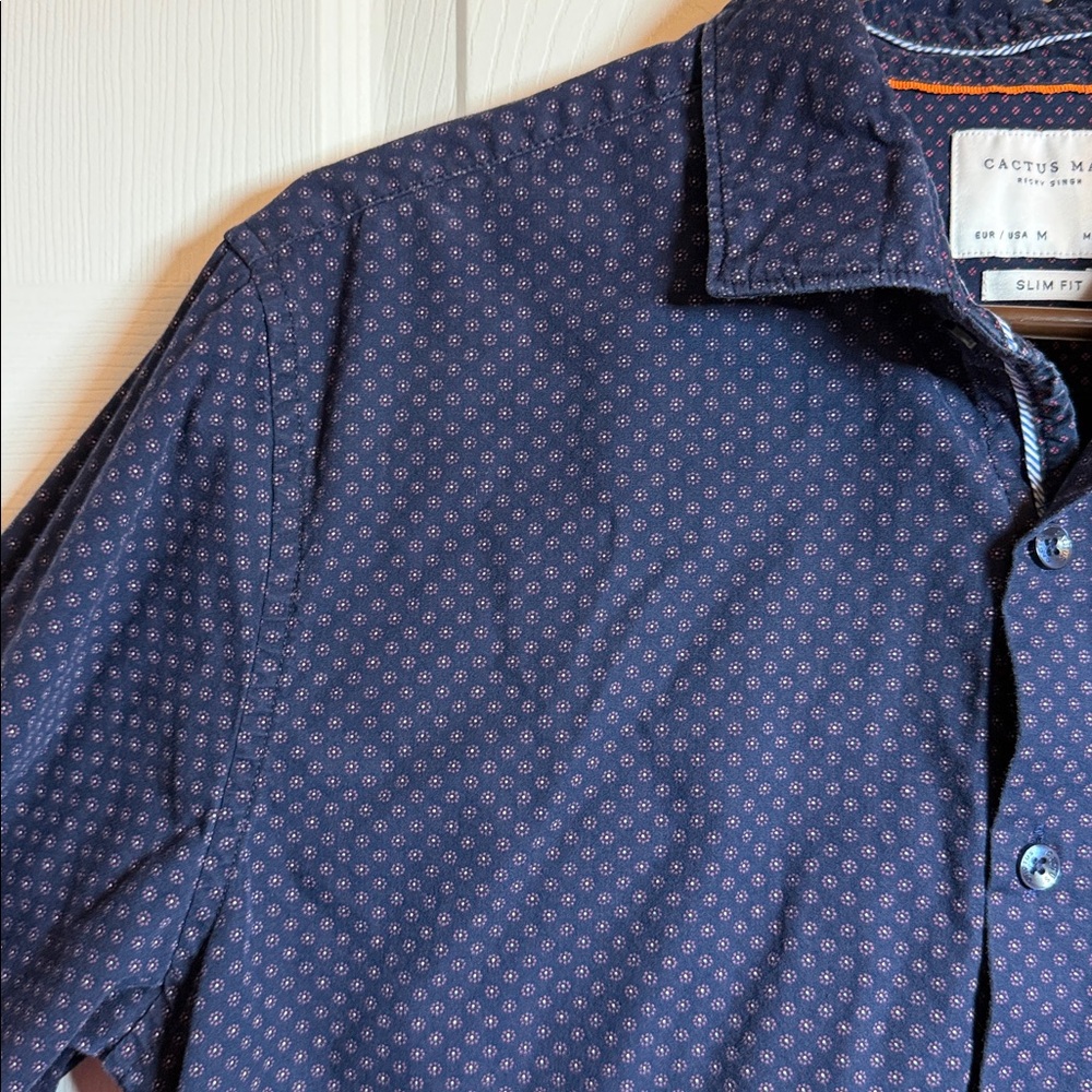 Cactus Dark Blue Patterned Button Down Shirt - image 2